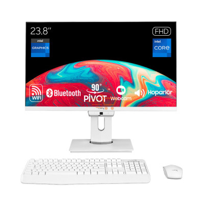 Turbox TAx2006 i5 8400 8GB Ram 480GB SSD 23.8 inç FHD Pivot WiFi BT Webcam All in One PC